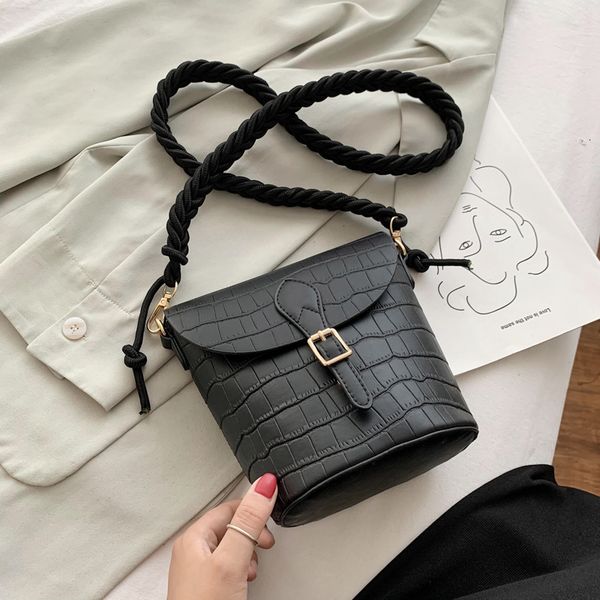 

solid color bucket bags for women 2019 quality handbags lady fashion shoulder crossbody messenger bag hand bag