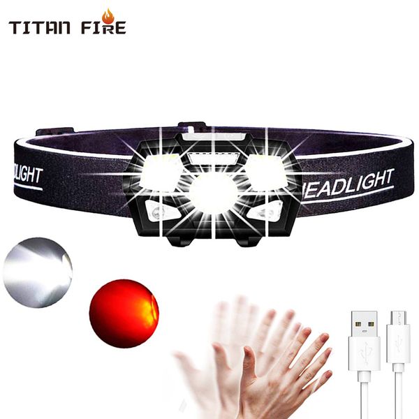 

lightweight cob enhanced led headlamp 12000lm ultra bright rechargeable headlight with red light motion sensor waterproof