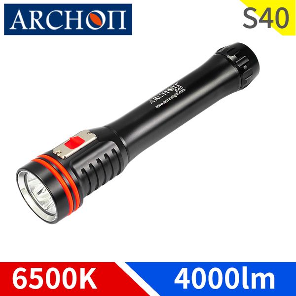

archon s40 4000 lumen diving lighting underwater 100m waterproof torch dive lights built in 26650 battery
