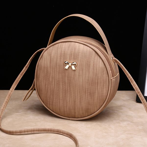 

design fashion women round bag leather women's circular crossbody shoulder messenger bags ladies purse female bolsa handbag