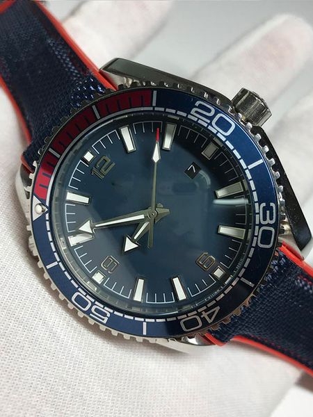 

new master sports watch blue dial ceramic bezel automatic self-winding stainless steel all small dials works mens watch o folding clasp, Slivery;brown