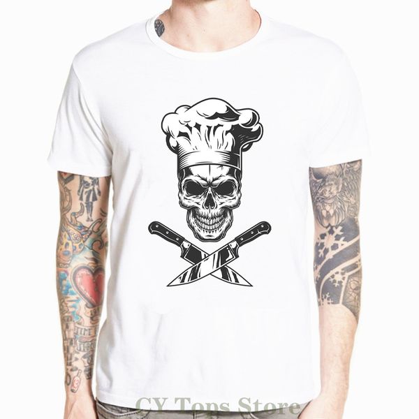 

skull chef t shirt funny butcher cooking saying grill gift vintage cool tee casual men t-shirt summer tshirt for male xs-5xl