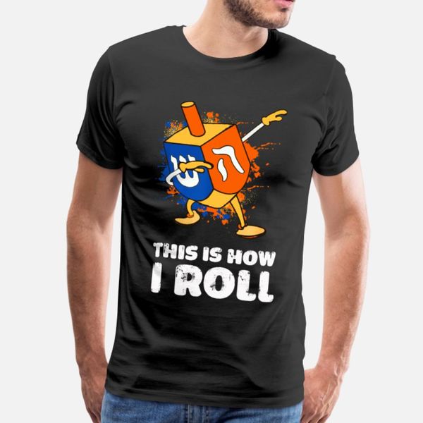 

dabbing chanukah this is how i roll t shirt men printing short sleeve o neck clothes loose building spring autumn family shirt