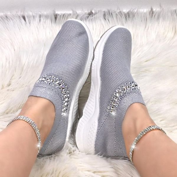 

женщины повседневная обувь 2020 лето блестящая сетки дышащий носок кроссовки легкие скольжения на женский мокасины fashin женская обувь flat, Black