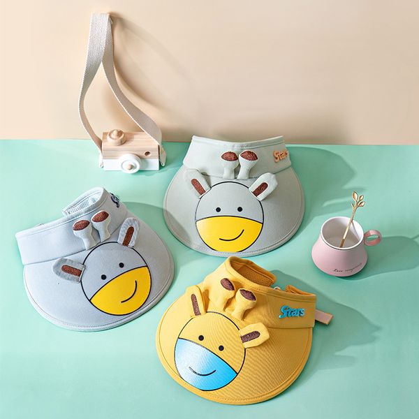 

summer baby hat thin sun hat boy cartoon empty children outdoor sun girl baby cute, Blue;gray