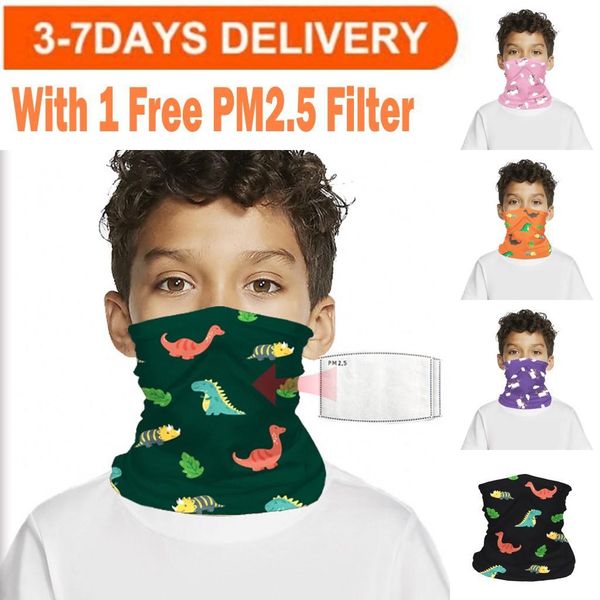 

2020 kids cycling masks with pm2.5 filter magic scarf cartoon animal bandana motorcycle scarves outdoor headscarf neck face fy7144, Black