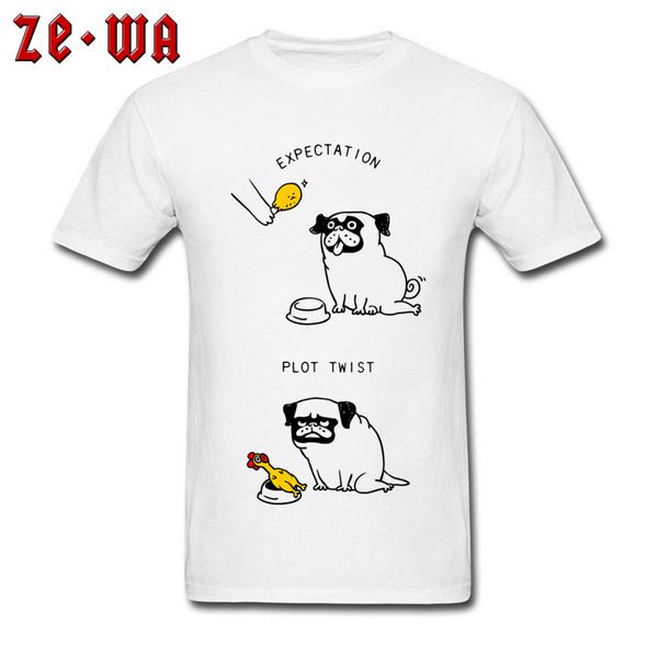 

cotton fabric men's t-shirt expectation and plot twist poodle dog printed on t-shirts wholesale custom fashion funny tees