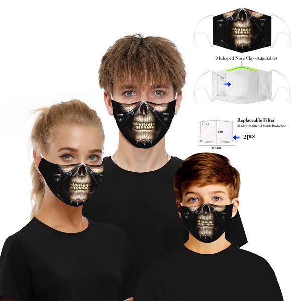 

skull face mask outdoor sports halloween party cosplay face masks reusable dust warm windproof cotton party mask