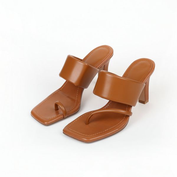 

genuine leather shoes women sandals fashion 7cm high heels sandals summer mules shoes woman, Black