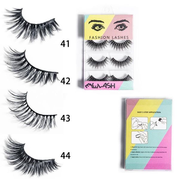 

false eyelashes 4 pairs 3d mink cross makeup handmade thick long eye lashes