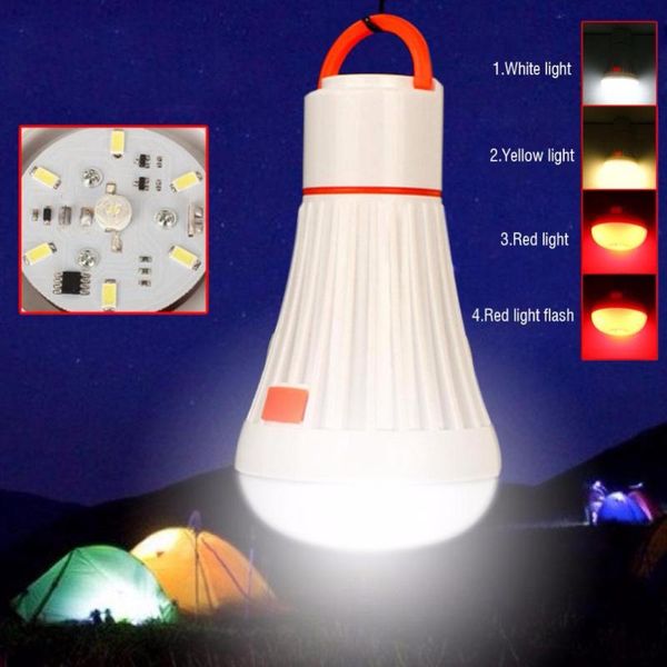 

portable lanterns led bulb lantern 4 modes 6led camping tent light torch hanging lamp powered by 18650 battery