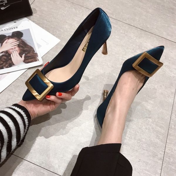 

2020 shoes woman fashion women suede belt buckle flat heel pointed toe casual shoes loafers women spring zapatillas mujer j16-06, Black