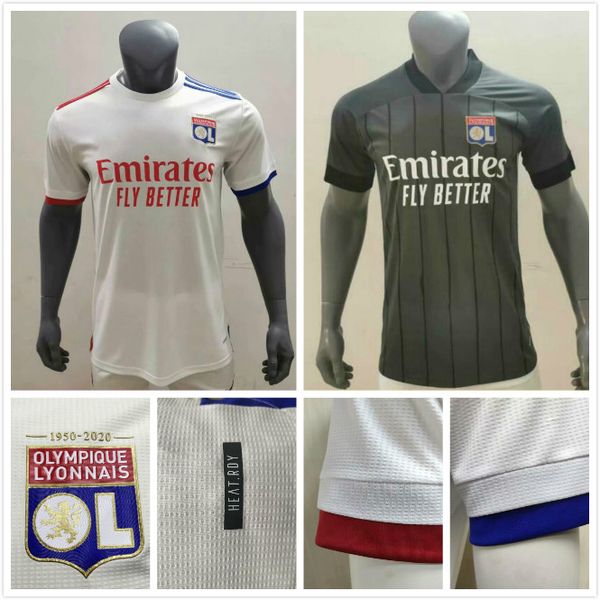 

player version 20 21 men lyon aouar olympique lyonnais soccer jersey cherki memphis dembele rafael cornet maillot de football enfants shirt, Black;yellow