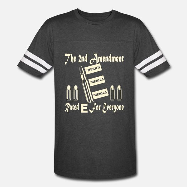 

the 2nd amendment rated e for everyone Â© t shirt men printing 100% cotton crew neck natural fit comical summer style leisure shirt