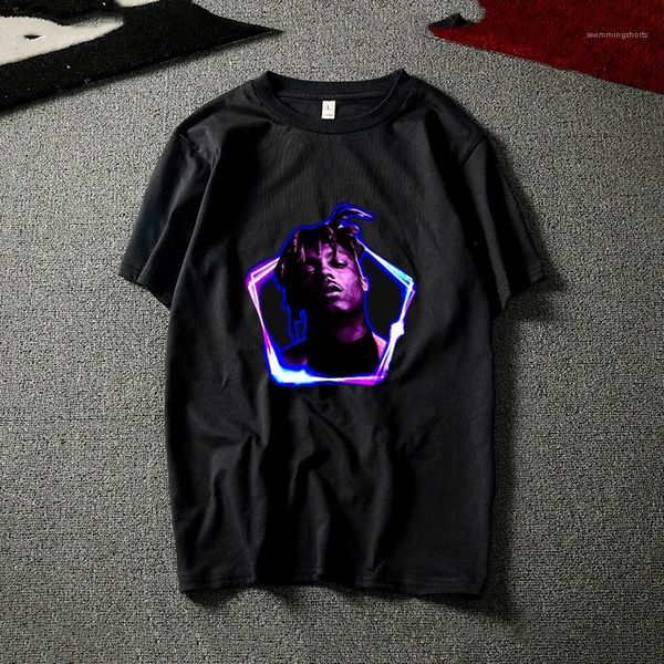 

tshirts fashion print short sleeve mens crew neck loose males casual tshirts juice wrld mens, White;black