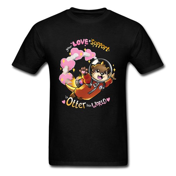 

otter this world cute image men's new t shirt thanksgiving day tees street male tee shirt loose 100% cotton wholesale