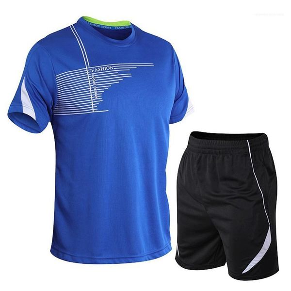 

mens sports tracksuits casual tshirts shorts 2pcs homme tracksuits fashion quick drying breathable male suits summer, Gray