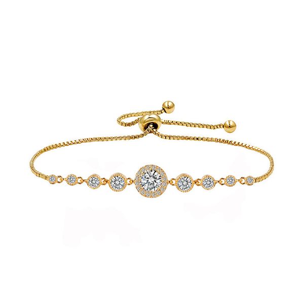 

Hot Sale Initial Copper Pave Setting Cubic Zircon Letter Charm Bracelets Adjustable Chain For Women Lovers Best Jewelry Gift