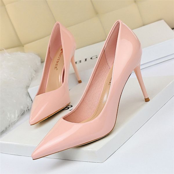 

dress shoes bigtree women pointed heels white stiletto extreme high pumps woman korean style buty, Black