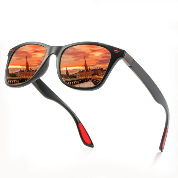 

new fashion polarized outdoor sunglasses for men mirror eyewear rivet retro square sports sun glasses gafas de sol mujer uv400, White;black