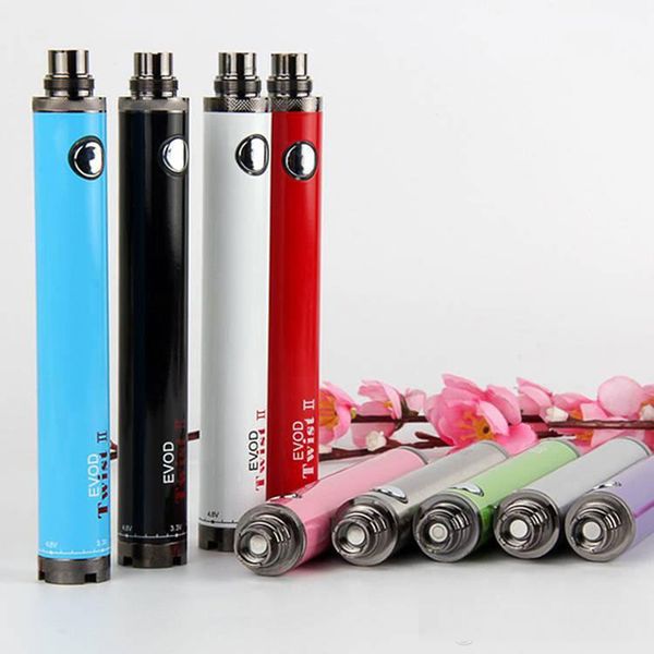 

EVOD Twist II battery 1650mah evod twist battery 3.3v-4.8v vision twist battery fit MT3 CE4 thick oil tank atomizer