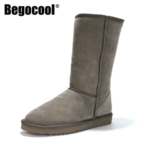 

begocool classic womens snow boots genuine cowhide leather australia warm winter boots woman shoes mujer botas b1501, Black