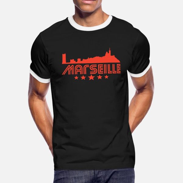 

retro marseille skyline t shirt men customized tee shirt s-3xl gents anti-wrinkle comfortable spring autumn normal shirt