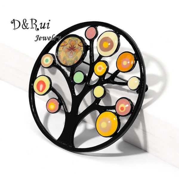 

tree of life brooches & pins women's fashion enamel large plant jewelry brooch badge pin accessories for women girls clothing, Gray