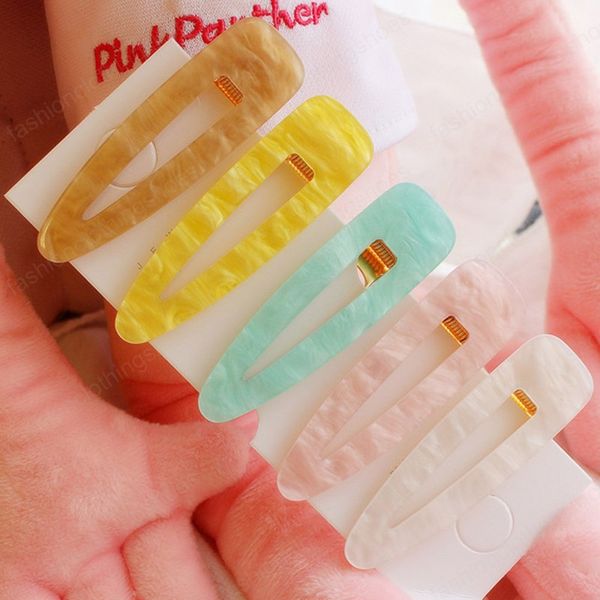 

women girls acrylic hollow geometric candy color hair clips hairpins barrettes hair accessories, Slivery;white