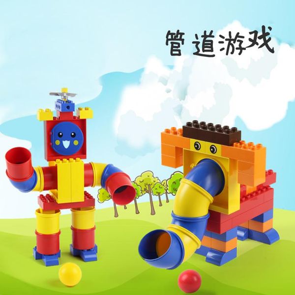 

children early educational toys creative diy big particle assembly building blocks pipeline game series for kids gift 05