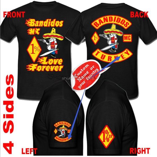 

bandidos mc love forever t shirt 100% cotton men t-shirt men black tshirt summer brand teeshirt sbz5400