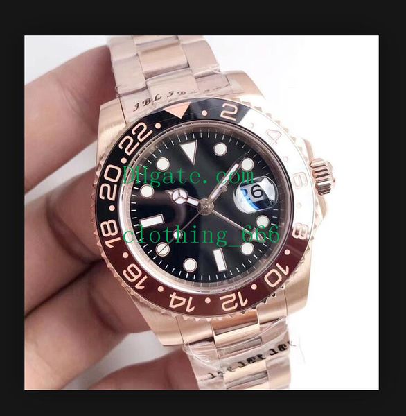 

керамическая рамка gmt ii 40мм белый черный циферблат сталь m126711 m126715 116710 116710ln 116718 126719 asia 2813 движение автоматические, Slivery;brown