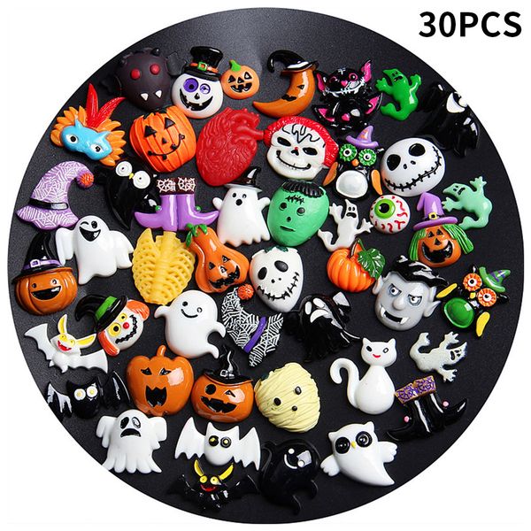 

30pcs halloween practical scrapbooking flatback diy phone shell fashion resin