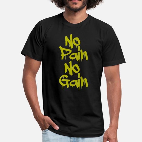 

no pain no gain t shirt men anti-wrinkle cotton plus size 3xl novelty anti-wrinkle funny casual spring autumn letter shirt