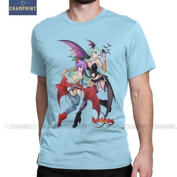 

aensland sky darkstalkers men t shirt vampire morrigan game anime aensland 80s bats tee short sleeve t-shirts cotton plus size