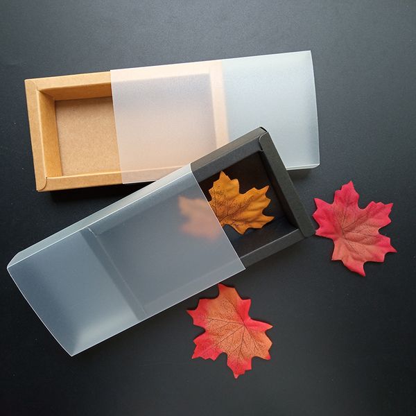 

10pcs kraft paper packing box party baby shower paper chocolate package boxes with transparent pvc window gift box