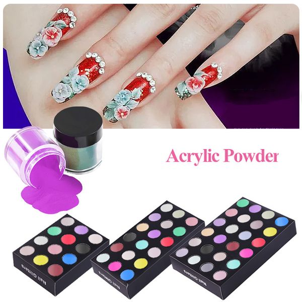 

nail art kits 12/18/24 pcs acrylic powder set holographic glitter dip nails for manicure gel polish chrome pigment