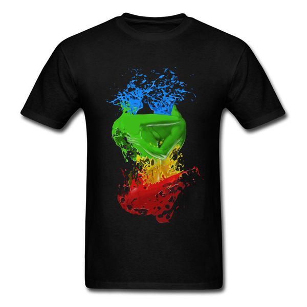 

immersion art shirt retro crewneck casual short sleeve pure cotton mens t-shirts colored t-shirt quality
