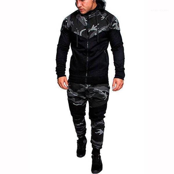 

pants 2pcs clothing sets pullover outfits mens clothing mens fashion hooded tracksuits camouflage designer panelled hoodies, Gray