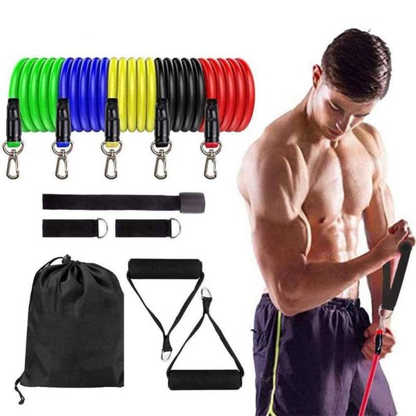 

11pcs exercise resistance bands sets for fitness gym strength training body yoga pilates sport rubber band pull up