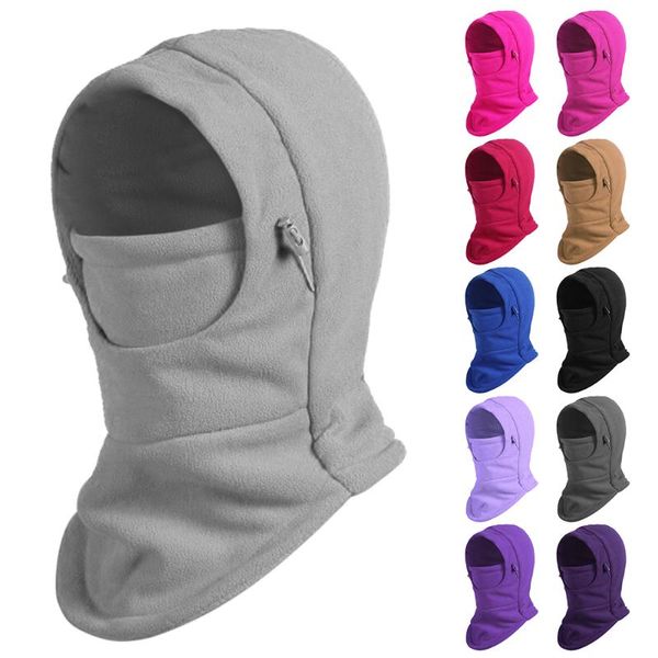 

cycling balaclava hood with ski face mouth mask moutain bike mtb neck warmer outdoor winter warm fleece hat for women and men, Black