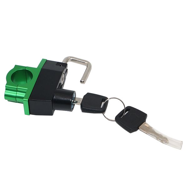 

green cnc aluminum motorcycle motorbike helmet lock universal for 7/8" 22mm handlebars kss-hl01-u gn