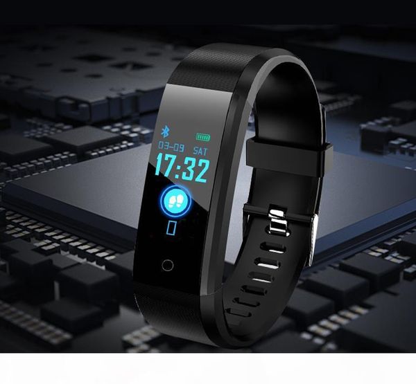 

fitness running watch men women pedometer heart rate monitor blood pressure smart wrist sport watches waterproof mens clock y19051603, Slivery;brown