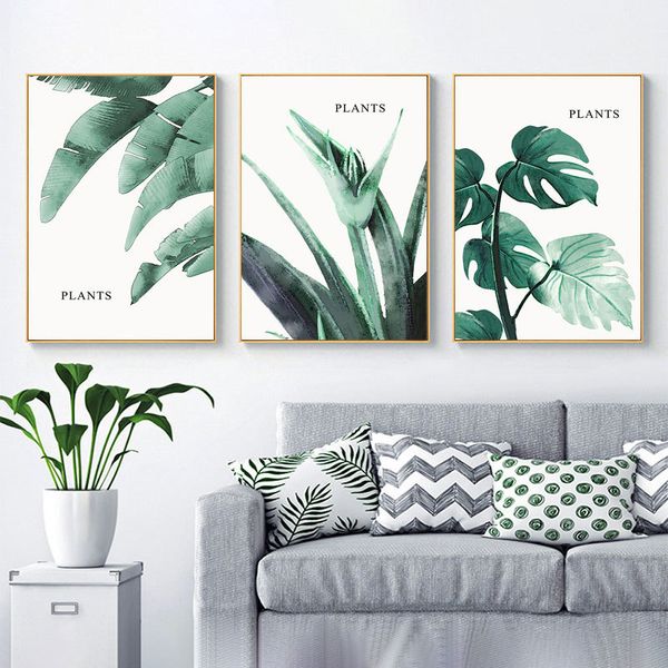 

nordic canvas painting modern prints plant leaf art posters print green art wall pictures unframed poster living room home decor
