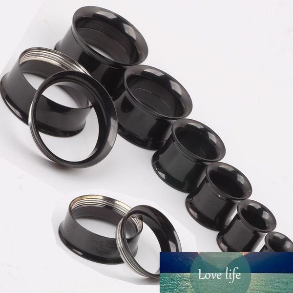 

mix 5-20mm 72pcs stainless steel black ear tunnel body jewelry double flare flesh tunnel internally threaded, Silver