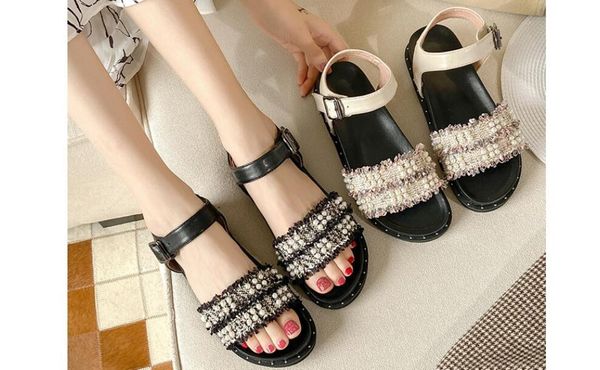 

women breathable shoes bling ladies fashion sandals size plus35-43 open toe new women sandals pumps woman summer shoes, Black