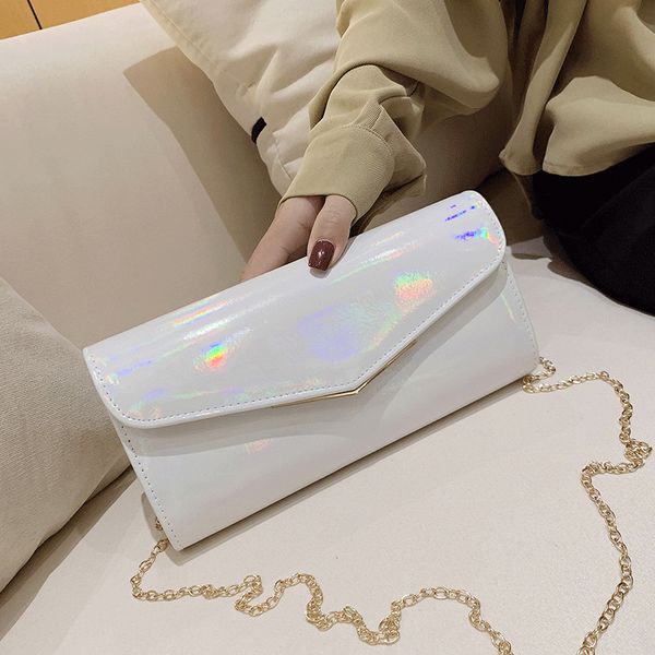 

laser square crossbody bag 2020 spring fashion new pu leather women's designer handbag chain shoulder messenger bag
