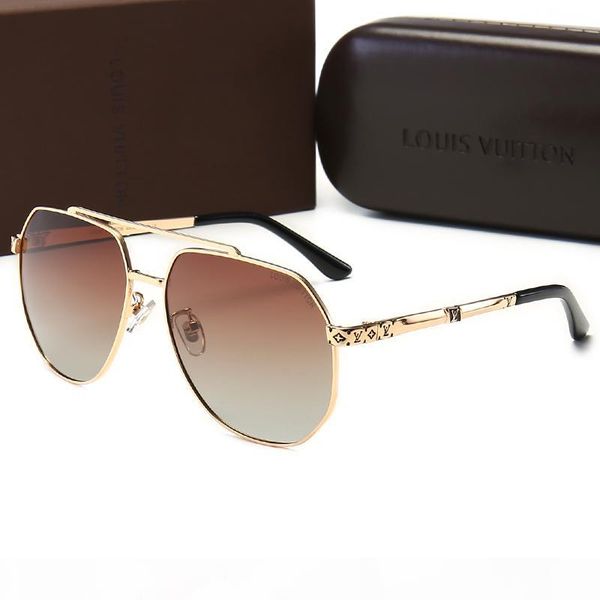 

designer mens sunglasses uv protection sport vintage women pilot sunglasses double bridge metal frame glasses with box -13, White;black