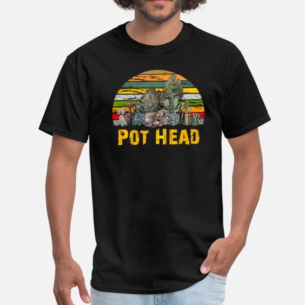 

pot head stone flowers vintage retro sunset t shirt men designs short sleeve crew neck costume gift comical summer style slim shirt