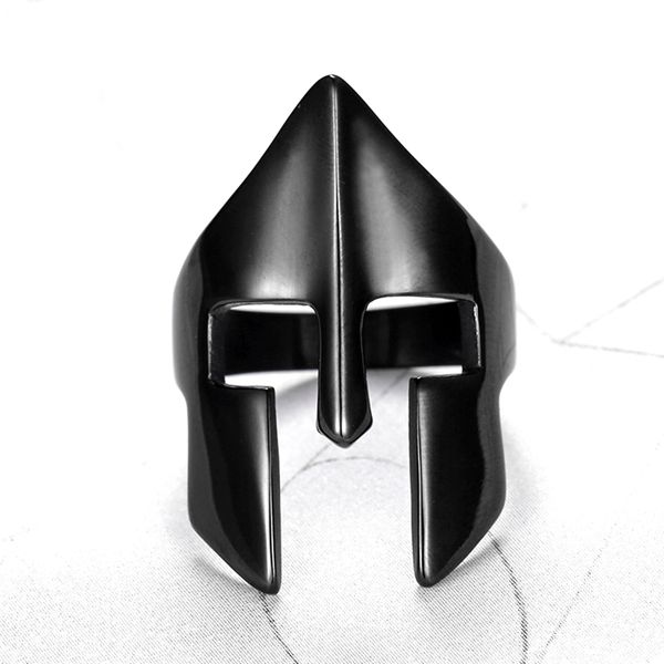 

drop ship black color spartan helmet ring men jewelry new arrival stainless steel biker ring, Golden;silver